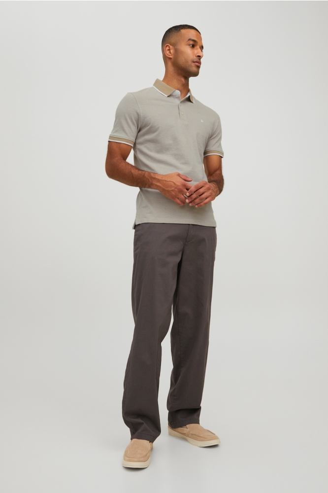 JJEPAULOS POLO SS NOOS 12136668 CROCKERY/SLIM FIT